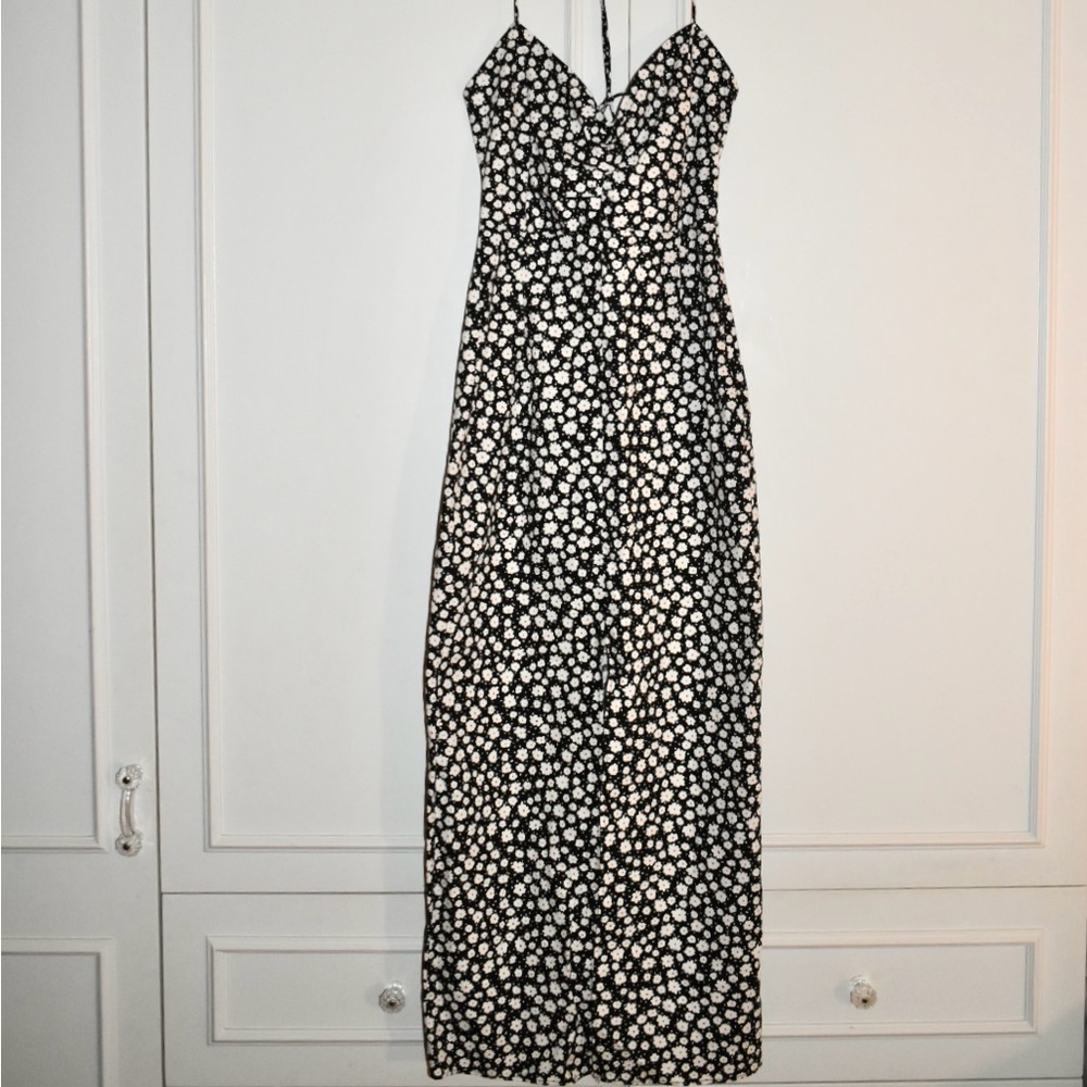 Black floral midi Zara dress
